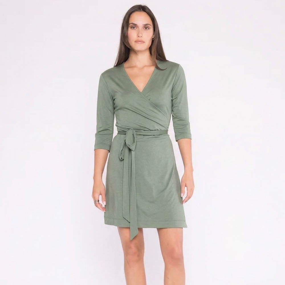 RIPLEY RADER Sage Jersey Wrap Dress size 2 (S) $248